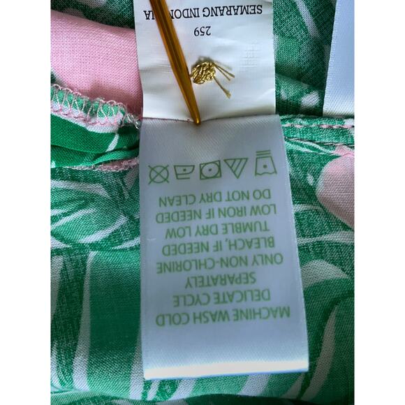 Lilly Pulitzer Franki Green Conch Shell Lets Go Bananas Shirt Coverup Size MED - Picture 9 of 9